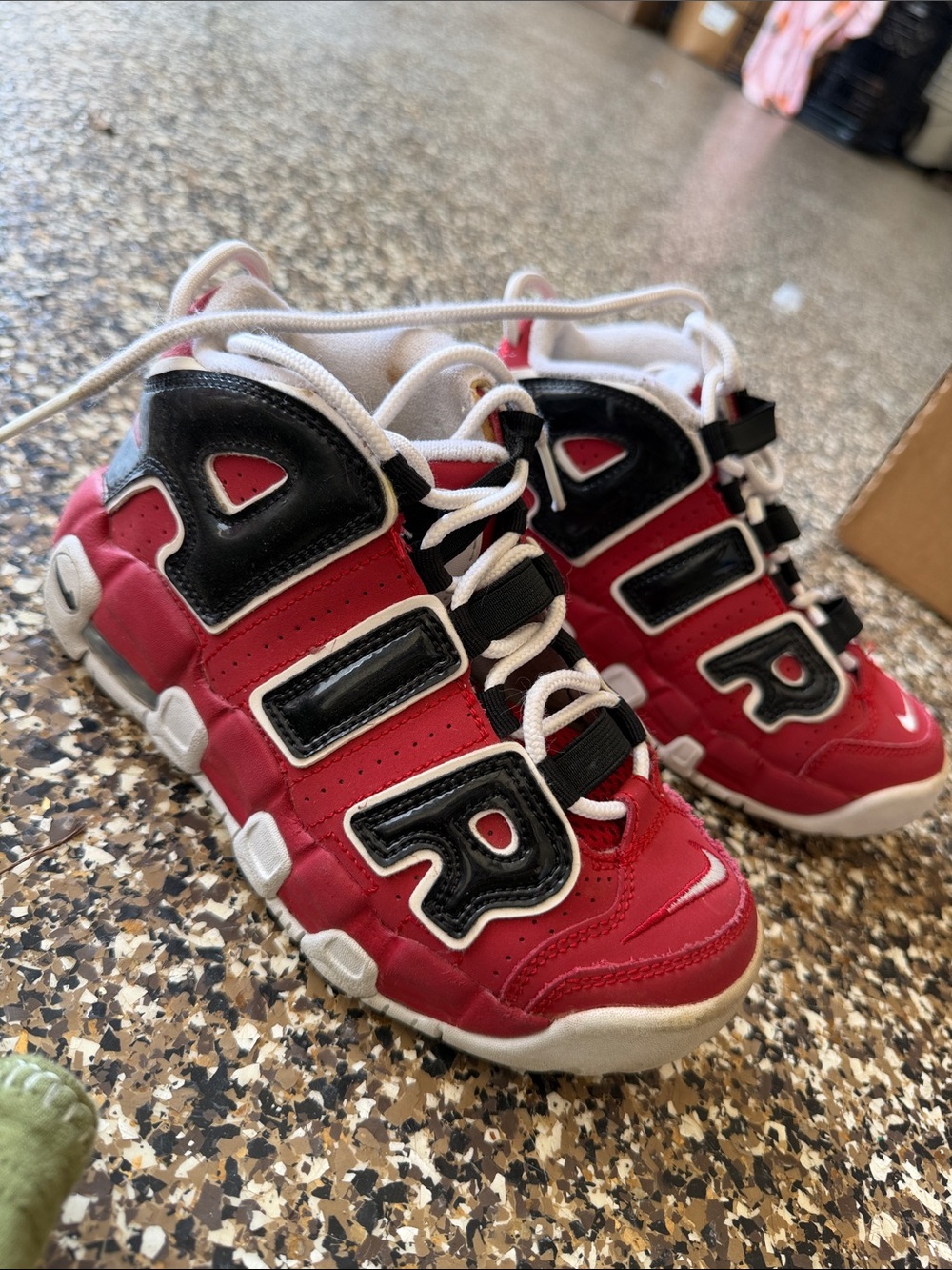 Nike Kids Red and Black 'AIR' Lettering Sneakers